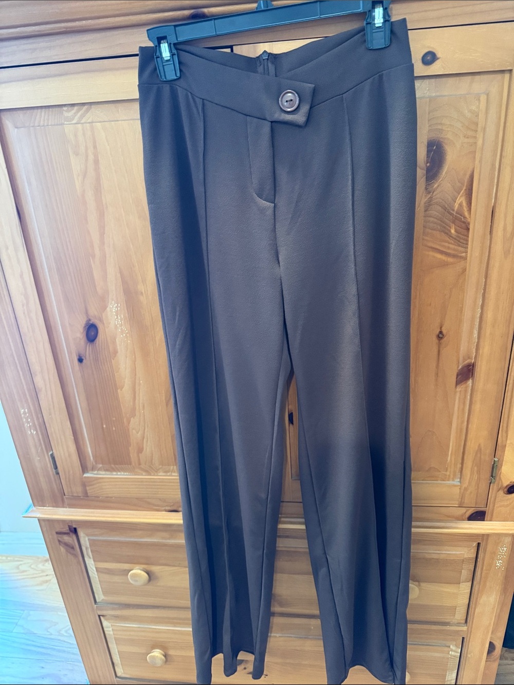 Fashion Nova Brown Wide-Leg Dress Pants